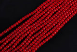 Cats Eye- Selenite Quartz- High Quality in Smooth Round, 4mm, 6mm, 8mm, 10mm, 12mm- Full Strand 15.5 inches Long- Red