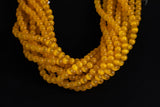 Cats Eye- Selenite Quartz- High Quality in Smooth Round, 4mm, 6mm, 8mm, 10mm, 12mm- Full Strand 15.5 inches Long- Golden Yellow