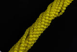 Cats Eye- Selenite Quartz- High Quality in Smooth Round, 4mm, 6mm, 8mm, 10mm, 12mm- Full Strand 15.5 inches Long- Lemon Yellow