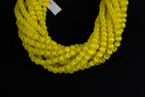 Cats Eye- Selenite Quartz- High Quality in Smooth Round, 4mm, 6mm, 8mm, 10mm, 12mm- Full Strand 15.5 inches Long- Lemon Yellow