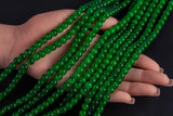 Cats Eye- Selenite Quartz- High Quality in Smooth Round, 4mm, 6mm, 8mm, 10mm, 12mm- Full Strand 15.5 inches Long- Emerald