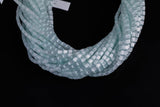 Cats Eye- Selenite Quartz- High Quality in Smooth Barrel 4x6mm- Full Strand 15.5 inches Long- Light Aqua