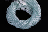 Cats Eye- Selenite Quartz- High Quality in Smooth Barrel 4x6mm- Full Strand 15.5 inches Long- Light Aqua