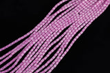 Cats Eye- Selenite Quartz- High Quality in Smooth Barrel 4x6mm- Full Strand 15.5 inches Long- Fusia Pink