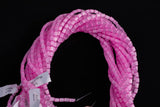 Cats Eye- Selenite Quartz- High Quality in Smooth Barrel 4x6mm- Full Strand 15.5 inches Long- Fusia Pink
