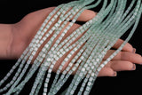 Cats Eye- Selenite Quartz- High Quality in Smooth Barrel 4x6mm- Full Strand 15.5 inches Long- Light Green