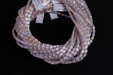 Cats Eye- Selenite Quartz- High Quality in Smooth Barrel 4x6mm- Full Strand 15.5 inches Long- Umbre Light Lavender