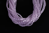 Cats Eye- Selenite Quartz- High Quality in Smooth Barrel 4x6mm- Full Strand 15.5 inches Long- Light Lavender