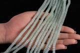 Cats Eye- Selenite Quartz- High Quality in Smooth Barrel 6mm or 8mm Full Strand 15.5 inches Long-Light Green