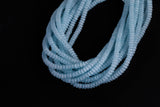 Cats Eye- Selenite Quartz- High Quality in Smooth Barrel 6mm or 8mm Full Strand 15.5 inches Long- Light Aqua Blue