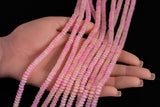 Cats Eye- Selenite Quartz- High Quality in Smooth Barrel 6mm or 8mm Full Strand 15.5 inches Long- Umbre Dark Pink Green