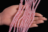 Cats Eye- Selenite Quartz- High Quality in Smooth Barrel 6mm or 8mm Full Strand 15.5 inches Long- Umbre Light Pink