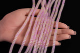 Cats Eye- Selenite Quartz- High Quality in Smooth Barrel 6mm or 8mm Full Strand 15.5 inches Long- Light Kunzite Pink
