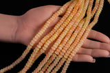 Cats Eye- Selenite Quartz- High Quality in Smooth Barrel 6mm or 8mm Full Strand 15.5 inches Long- Sunburst Yellow