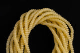 Cats Eye- Selenite Quartz- High Quality in Smooth Barrel 6mm or 8mm Full Strand 15.5 inches Long- Light Golden Yellow
