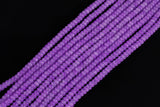 Cats Eye- Selenite Quartz- High Quality in Smooth Barrel 6mm or 8mm Full Strand 15.5 inches Long- Dark Lavender