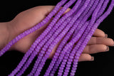 Cats Eye- Selenite Quartz- High Quality in Smooth Barrel 6mm or 8mm Full Strand 15.5 inches Long- Dark Lavender
