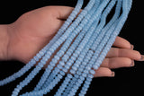 Cats Eye- Selenite Quartz- High Quality in Smooth Barrel 6mm or 8mm Full Strand 15.5 inches Long- Aqua