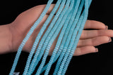 Cats Eye- Selenite Quartz- High Quality in Smooth Barrel 6mm or 8mm Full Strand 15.5 inches Long- Teal Aqua