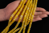 Yellow-Colored Jade - High Quality in Roundel, 8mm- Full 15.5 Inch Strand-Full Strand 15.5 inch Strand Smooth Gemstone Beads