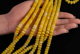 Yellow-Colored Jade - High Quality in Roundel, 8mm- Full 15.5 Inch Strand-Full Strand 15.5 inch Strand Smooth Gemstone Beads