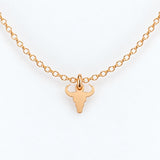 Gold Filled Cow Head Bull Head Necklace or Charm, 14k Gold Filled or Sterling Silver, Dainty Minimalist Jewelry, Birthday Gift for Her