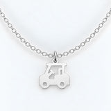 Gold Filled Golf Cart Necklace or Charm, 14k Gold Filled or Sterling Silver, Dainty Minimalist Jewelry, Birthday Gift for Her, Bridesmaid