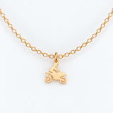 Gold Filled Necklace Dirt Bike Necklace or Charm, 14k Gold Filled or Sterling Silver, Dainty Minimalist Jewelry, Birthday Gift for Her
