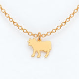 Gold Filled Necklace Cow Bull Necklace or Charm, 14k Gold Filled or Sterling Silver, Dainty Minimalist Jewelry, Birthday Gift for Her