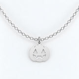 Gold Filled Necklace Jack-o'-lantern Pumpkin Halloween Necklace or Charm, 14k Gold Filled or Sterling Silver, Dainty Minimalist Jewelry