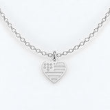 Gold Filled Necklace Heart American Flag USA Necklace or Charm, 14k Gold Filled or Sterling Silver, Dainty Minimalist Jewelry