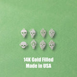 Sugar Skull Connectors La Muerta 14Kt Gold Filled Sterling Connectors Permanent Jewelry Bracelet Necklace Permanent Jewelry Halloween Charms