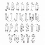 Long Skinny Letter Alphabet Connector 14kt Gold Filled Silver Upper Case Letters Connectors Charm Permanent Jewelry Supplies Made in USA