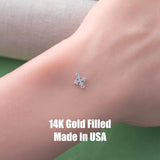 Hollow Fleur Cross- 14Kt Gold Filled or Sterling Connectors Permanent Jewelry Bracelet or Necklace Permanent Jewelry