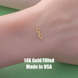 Palm Tree Sunglasses- 14Kt Gold Filled or Sterling Connectors Permanent Jewelry Bracelet or Necklace Permanent Jewelry