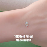 Heart American Flag- 14Kt Gold Filled or Sterling Connectors Permanent Jewelry Bracelet or Necklace Permanent Jewelry