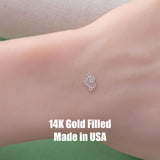 Heart American Flag- 14Kt Gold Filled or Sterling Connectors Permanent Jewelry Bracelet or Necklace Permanent Jewelry