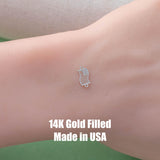 American Flag Connectors - 14Kt Gold Filled or Sterling Connectors Permanent Jewelry Wavy or Heart USA Flag Bracelet or Necklace