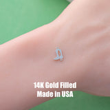 Fancy Cowgirl Cowboy Boots Connector - 14Kt Gold Filled or Sterling Silver- Boots Connectors - Bracelet Permanent Jewelry Supply- Feather