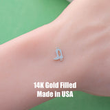 Fancy Cowgirl Cowboy Boots Connector - 14Kt Gold Filled or Sterling Silver- Boots Connectors - Bracelet Permanent Jewelry Supply- Feather