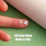 Monstera Leaf Permanent Jewelry Connector - 14kt gold filled or Sterling Silver - Made in the USA