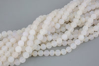 Natural Matte Cream Agate, High Quality -Full Strand 15.5 inch Strand, 4mm, 6mm, 8mm, 12mm, or 14mm Beads AAA Quality Gemstone Beads