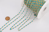 PVD Italian Enamel Chain for Permanent Jewelry by Yard, PVD Plated Stainless Plating Wholesale bulk Roll Chain White Black Pink Turquoise