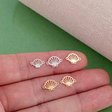 Scallop Sea Shell Beach Ocean Permanent Jewelry Connector Intricate Details Oyster Clam 14kt gold filled or Sterling Silver- Made in the USA
