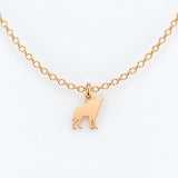 Gold Filled Wolf Necklace or Charm, 14k Gold Filled or Sterling Silver, Dainty Minimalist Jewelry, Birthday Gift for Her, Bridesmaid Gift
