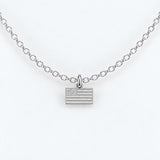 Gold Filled USA Flag American Necklace or Charm, 14k Gold Filled or Sterling Silver, Dainty Minimalist Jewelry, Birthday Gift for Her