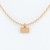 Gold Filled USA Flag American Necklace or Charm, 14k Gold Filled or Sterling Silver, Dainty Minimalist Jewelry, Birthday Gift for Her
