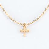 Gold Filled Necklace Dragonfly Necklace or Charm, 14k Gold Filled or Sterling Silver, Dainty Minimalist Jewelry, Birthday Gift for Her