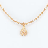 Gold Filled Necklace Fire Flame Necklace or Charm, 14k Gold Filled or Sterling Silver, Dainty Minimalist Jewelry, Birthday Gift for Her