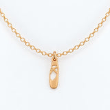 Gold Filled Necklace Ballet Shoes Dance Necklace or Charm, 14k Gold Filled or Sterling Silver, Dainty Minimalist Jewelry